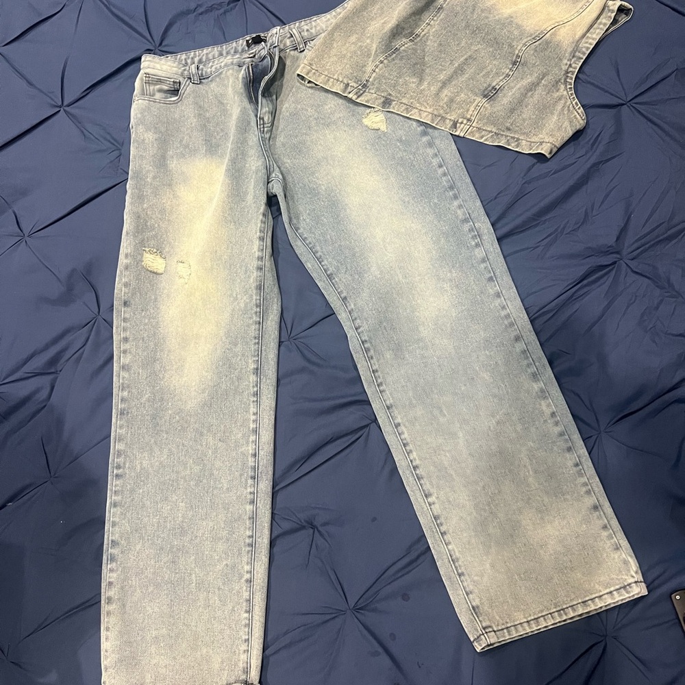 Shape Acid Wash Denim Set – Crop Top & Flare Jeans - Picture 2 of 8